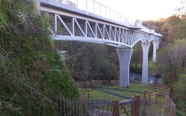 Photo of Gem Bridge across a valley and river on the Drakes Trail