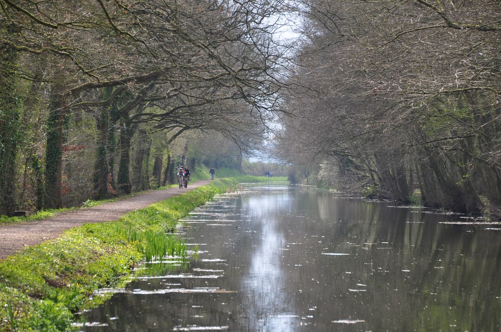 Photo of the Grand Western Canal with walkers on the tow path