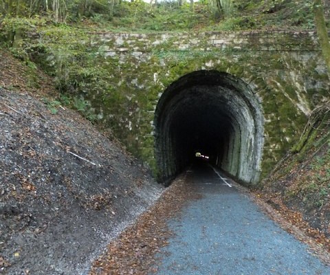 Photo of a quiet lane entering a tunnel on Drake's Trail