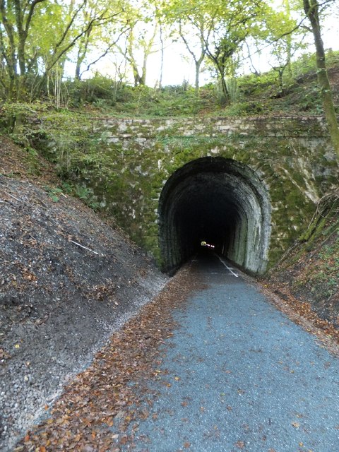 Photo of a quiet lane entering a tunnel on Drake's Trail