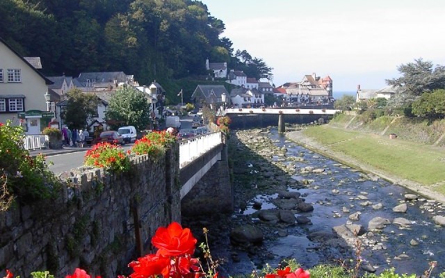 Photo looking down the river to Lynmouth town