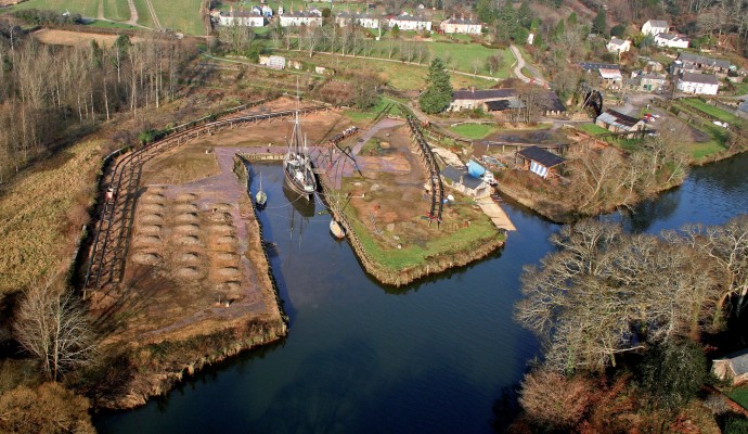 Aerial photo of Morwellham Quay