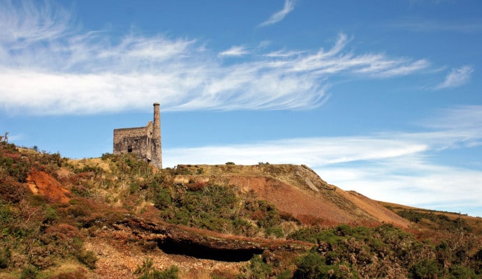 Landscape photo of mine buildings at Devon Great Consuls