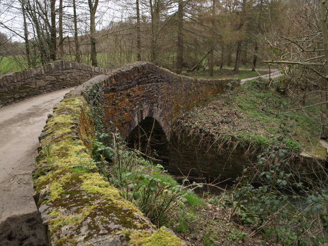 Photo of a quite lane crossing Stowford Bridge on the Two Castles Trail