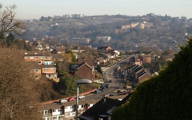 Photo looking over Exeter from Redhills