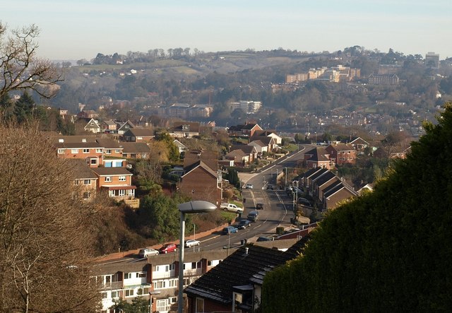 Photo looking over Exeter from Redhills