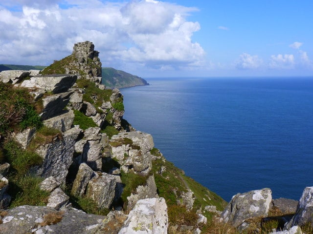 Photo of the north Devon coast, looking out over rocks and sea at Valley of the Rocks