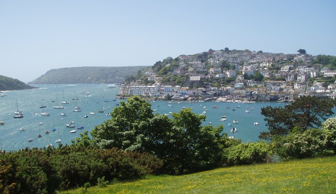 Photo looking down towards the town of Salcombe and Salcombe Harbour from Snapes Point