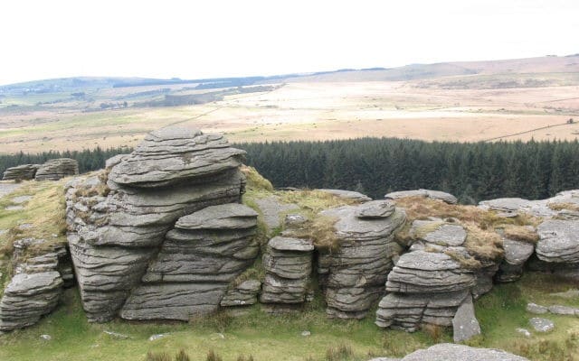 Photo of granite rocks on Bellever Tor on Dartmoor