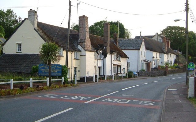 Photo of houses on the High Street at Newton Poppleford