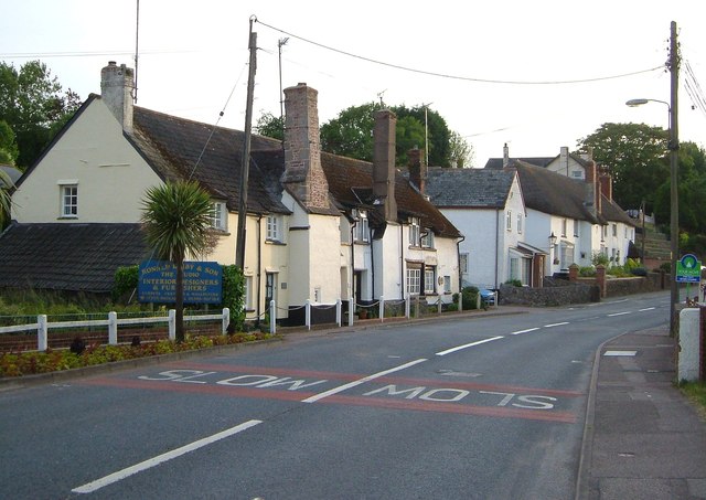 Photo of houses on the High Street at Newton Poppleford