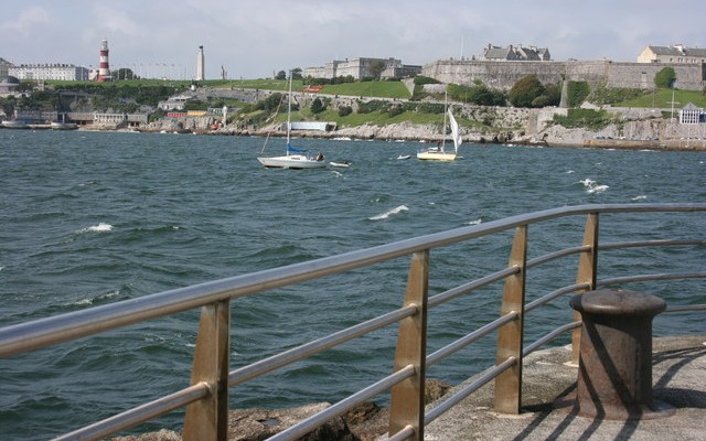 Photo of Plymouth Hoe looking across the water from Mount Batten