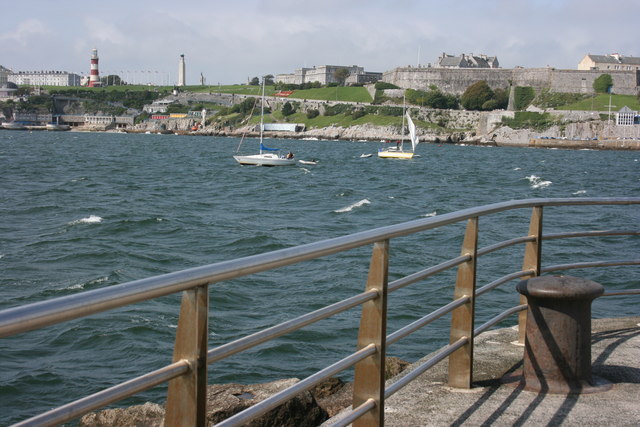 Photo of Plymouth Hoe looking across the water from Mount Batten