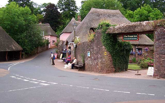 Photo of a public house, The Drum Inn, in the village of Cockington