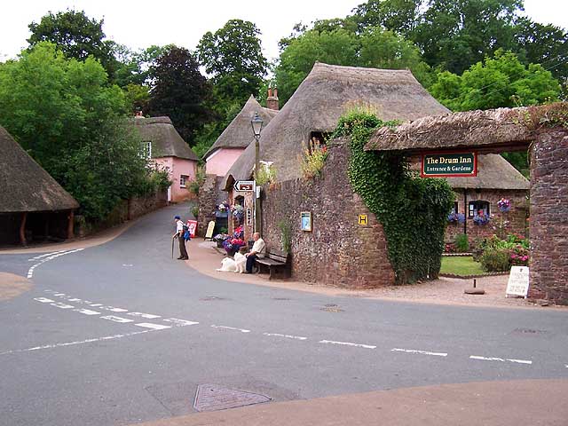 Photo of a public house, The Drum Inn, in the village of Cockington