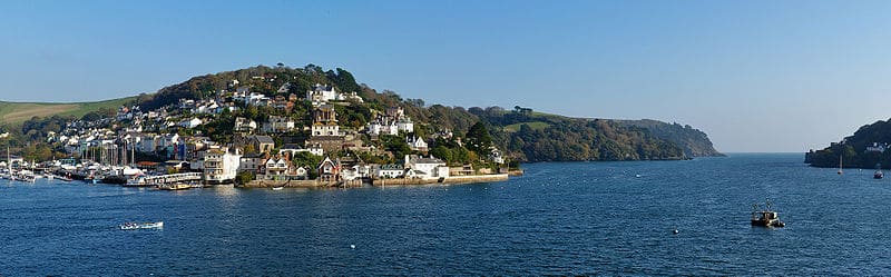 Landscape photo looking across the Dart estuary to Kingswear