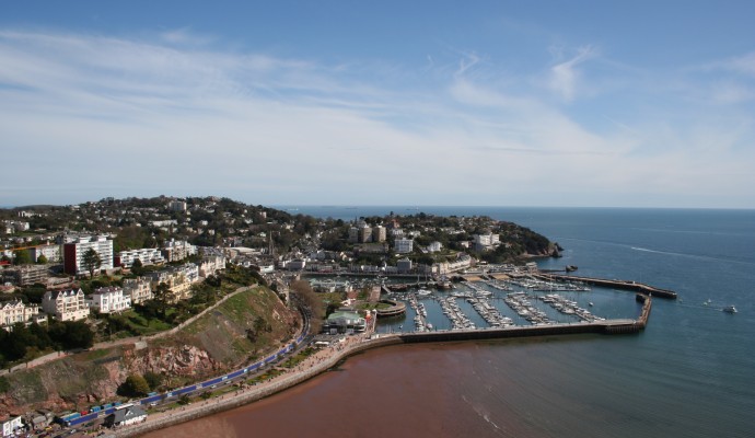 Photo looking across Torquay harbour from above