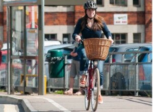 Photo of a woman cycling